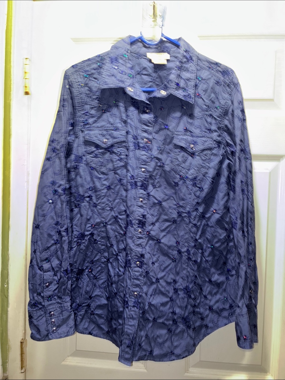 Ariat Navy Embellished Long-Sleeve Button-Down Shirt